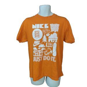 Vintage Y2K Nike Just Do It T shirt Orange Sneakers Boom Box 1972 Medium